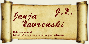 Janja Mavrenski vizit kartica